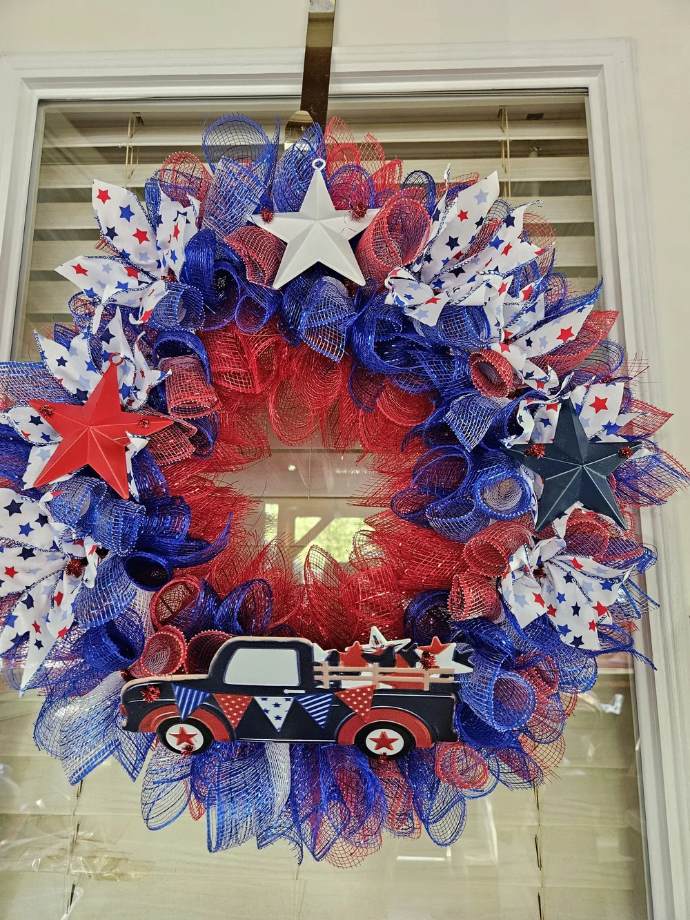 Handmade Patriotic Red, White & Blue Wreath - Americana Door Decor
